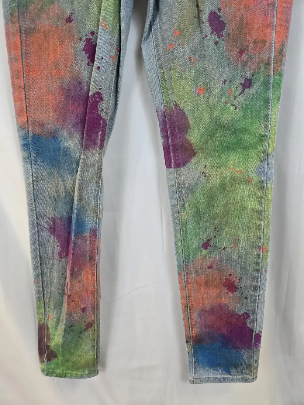 Justice Premium Jeans Girls 14R Blue Multicolor Tie Dye Skinny Simply Low Denim
